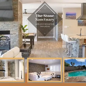 Lux Private - Pool, Billiards, 8 Smart Tvs, Board Games, Cotton Bedding - The Stone Sanctuary At Mccullough Hills Trailhead Las Vegas